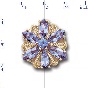 A3003 14K SLIDE WITH TANZANITE IN CENTER OF FLOWER DESIGN 1/2CT 